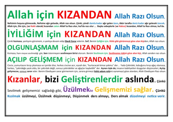 Allah İçin Kızandan, Allah Razı olsun — ilk sayfa