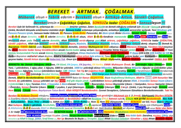 Bereket Ne Demek — ilk sayfa
