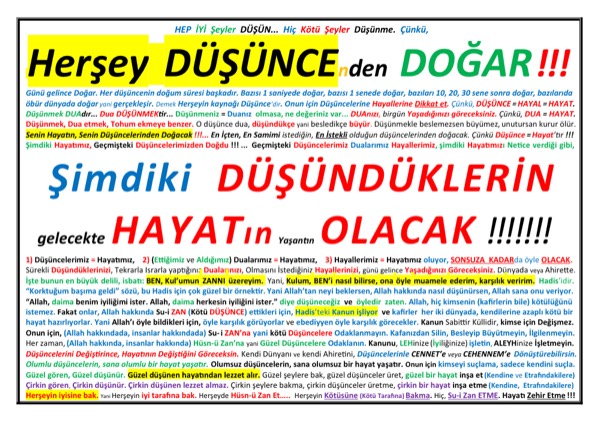 Düşündüklerin, HAYATın Olacak — ilk sayfa