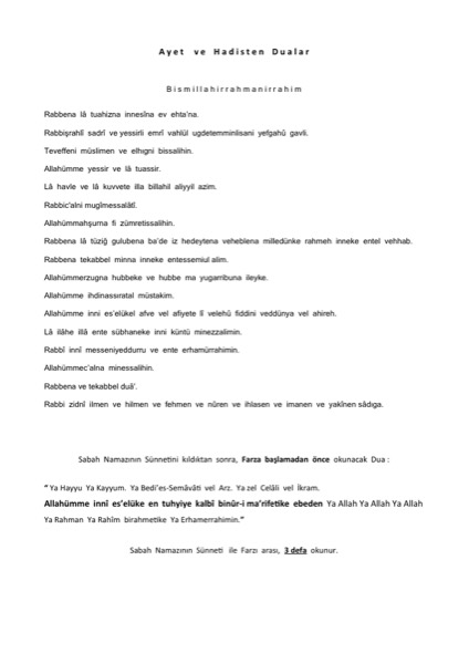 Ezberlenecek Dualar 2 — ilk sayfa
