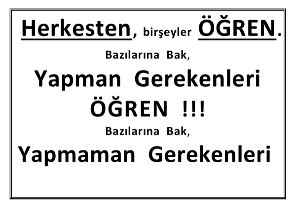 Herkesten Birşeyler Öğren — ilk sayfa