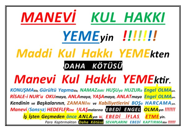 Manevi Kul Hakkı Yeme — ilk sayfa