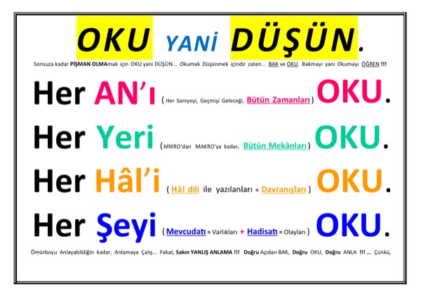 Oku Düşün — ilk sayfa