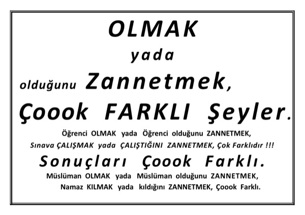 Olmak yada Zannetmek — ilk sayfa