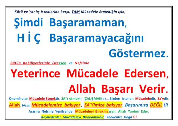 Şimdi Başaramaman — ilk sayfa