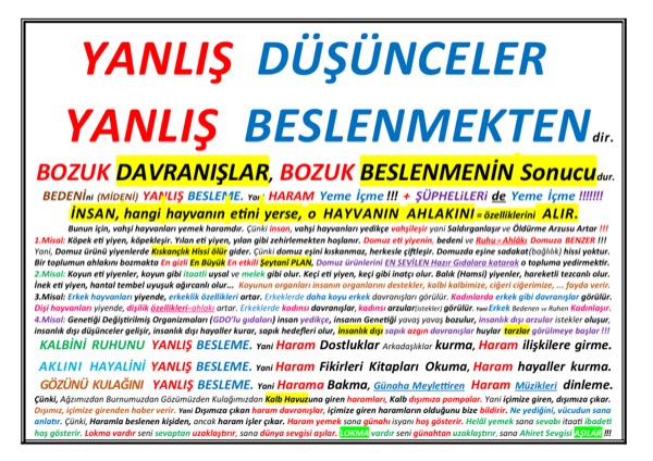 Yanlış Düşünceler, Yanlış Beslenmekten — ilk sayfa