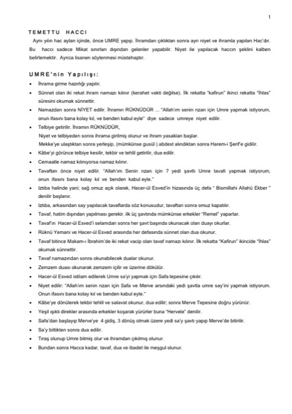 Umrenin Yapılışı — ilk sayfa